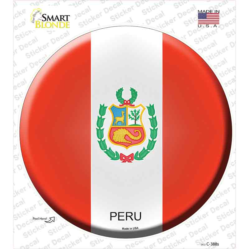 Peru Country Novelty Circle Sticker Decal