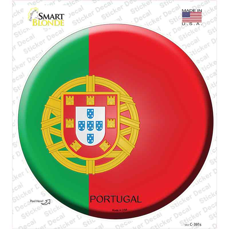 Portugal Country Novelty Circle Sticker Decal
