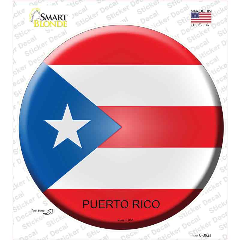 Puerto Rico Country Novelty Circle Sticker Decal