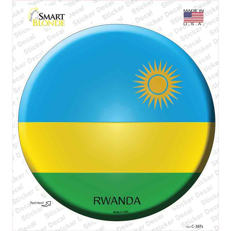 Rwanda Country Novelty Circle Sticker Decal