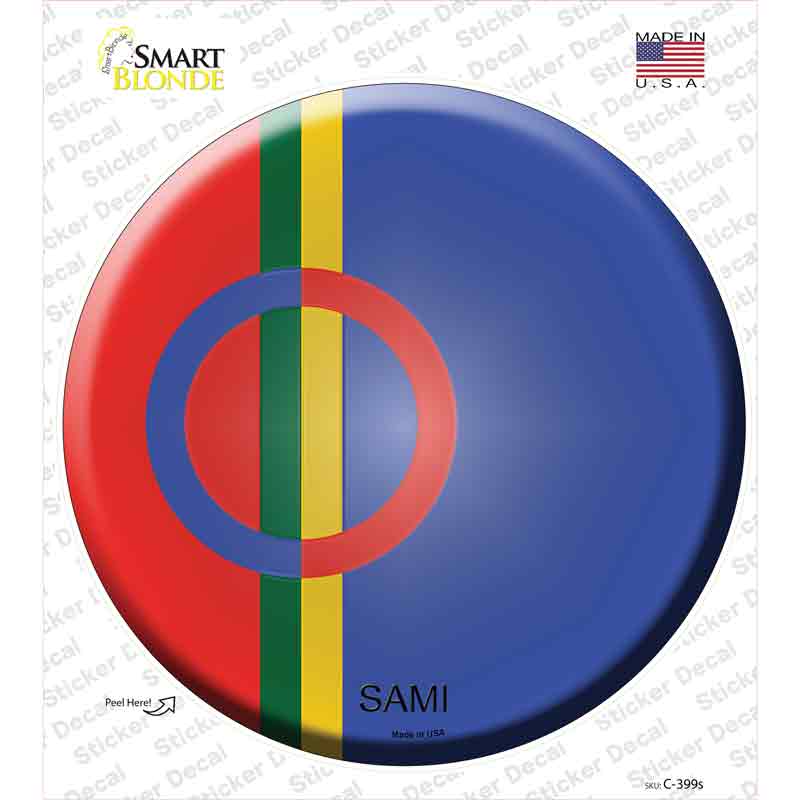 Sami Country Novelty Circle Sticker Decal