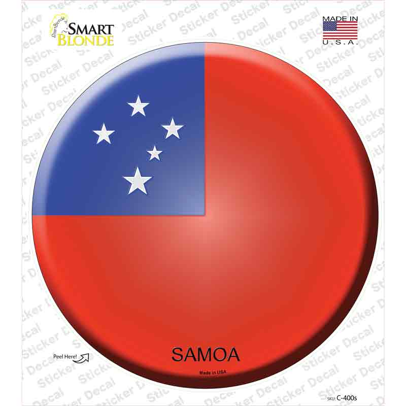 Samoa Country Novelty Circle Sticker Decal