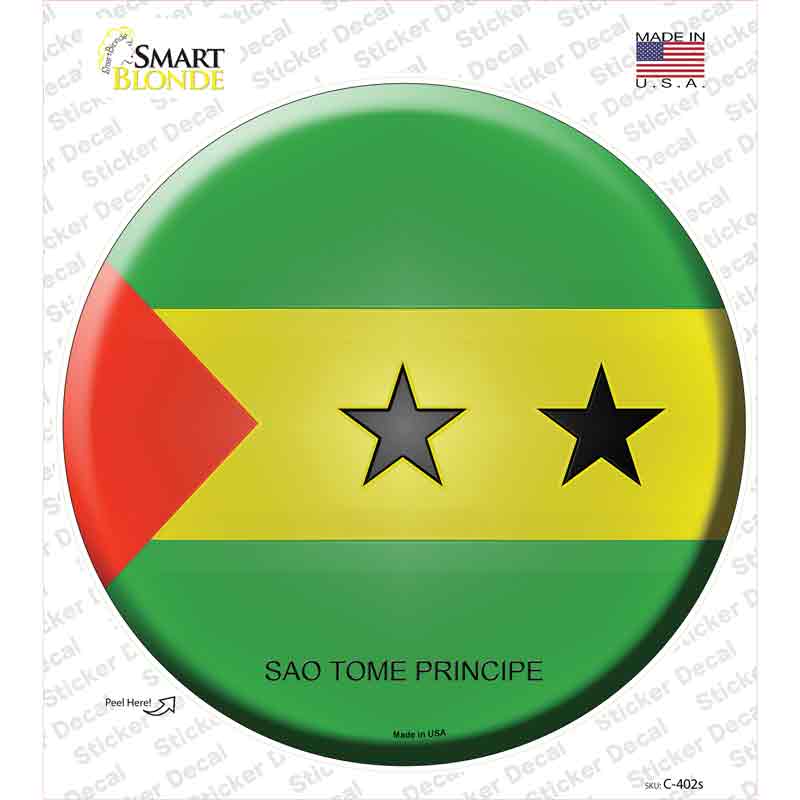 Sao Tome Principe Country Novelty Circle Sticker Decal