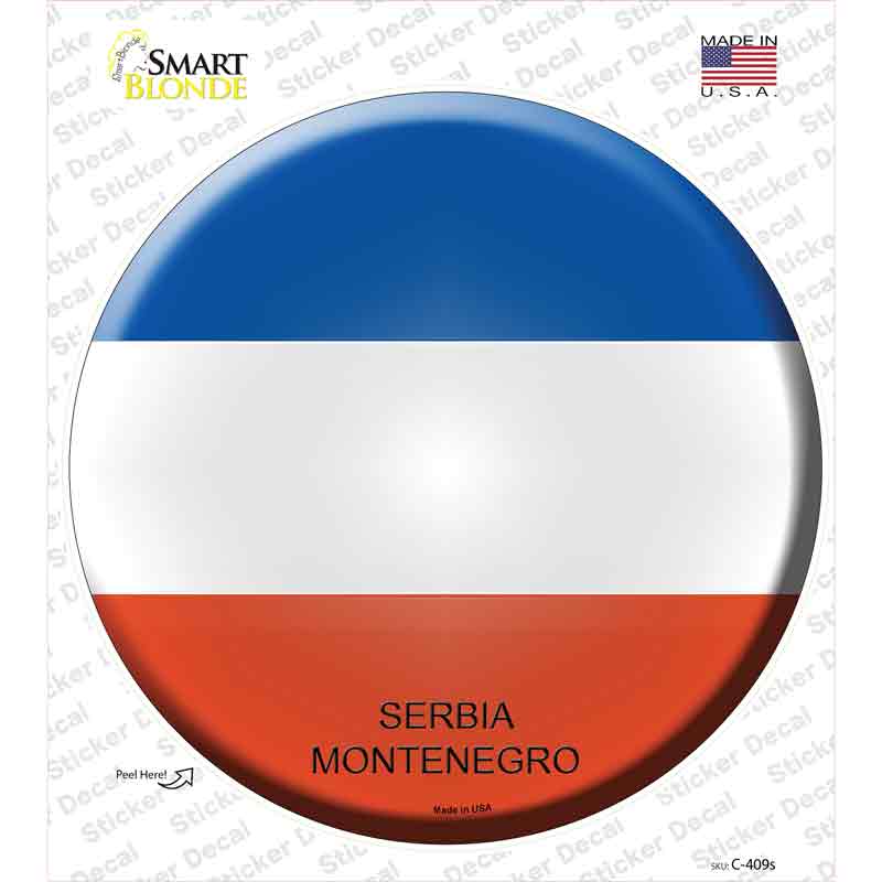 Serbia Montenegro Country Novelty Circle Sticker Decal