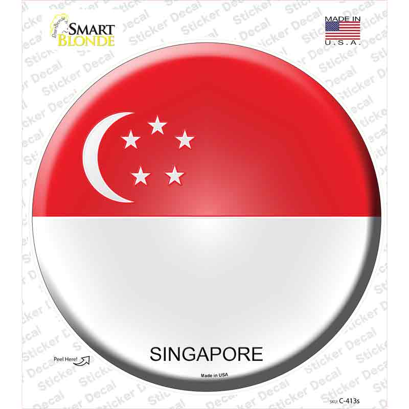 Singapore Country Novelty Circle Sticker Decal