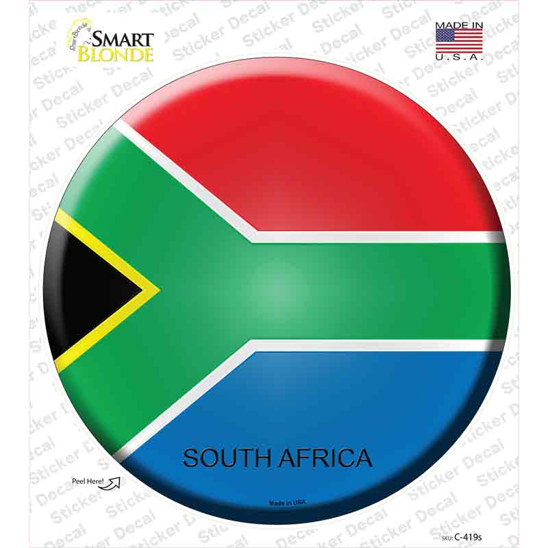 South Africa Country Novelty Circle Sticker Decal