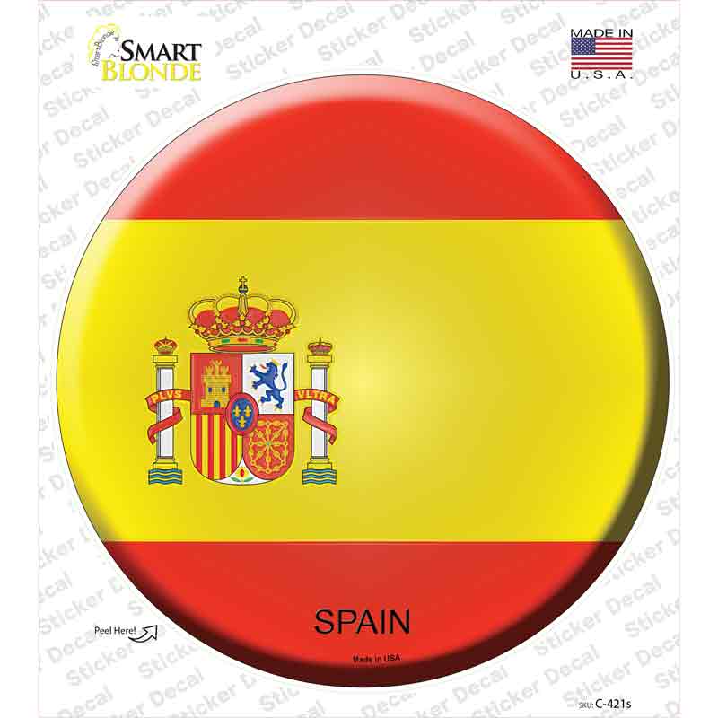 Spain Country Novelty Circle Sticker Decal