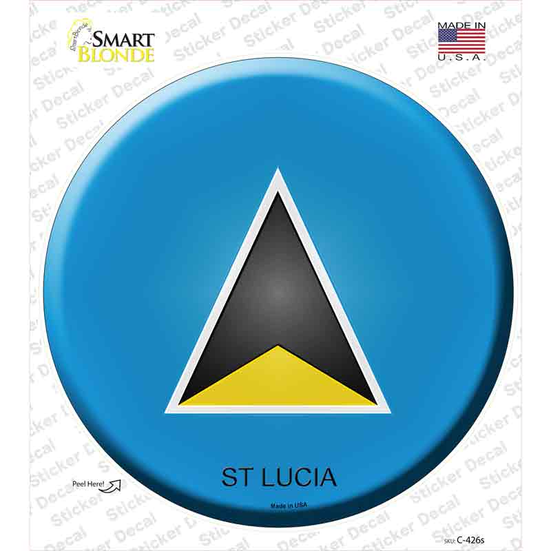 St Lucia Country Novelty Circle Sticker Decal