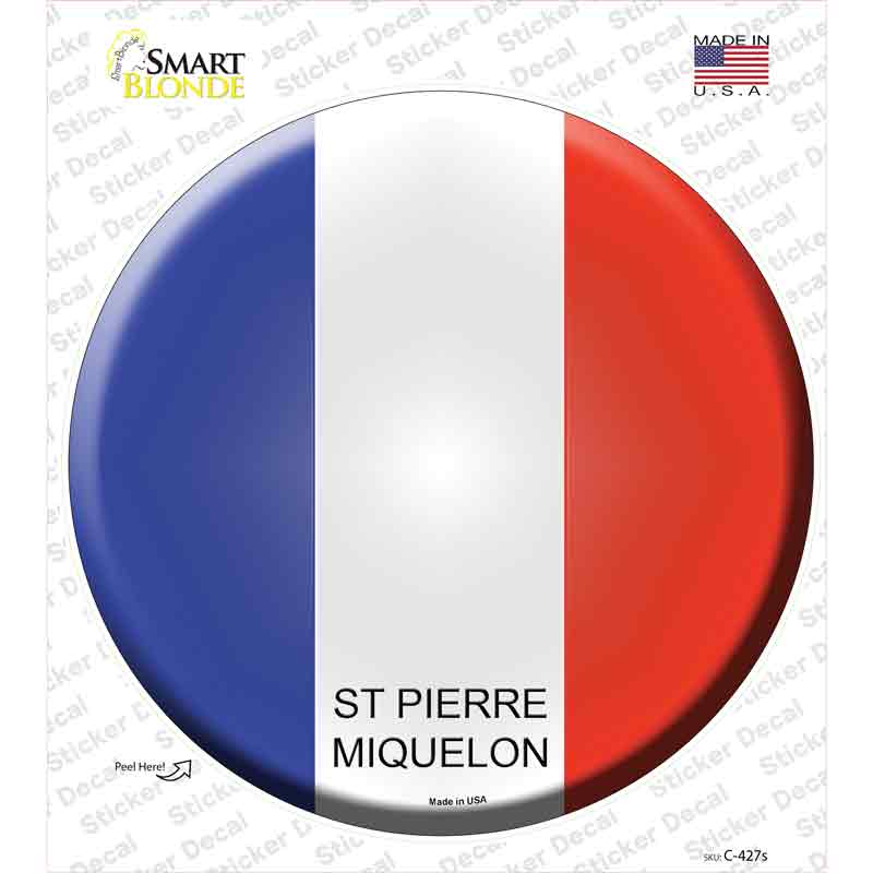 St Pierre Miquelon Country Novelty Circle Sticker Decal