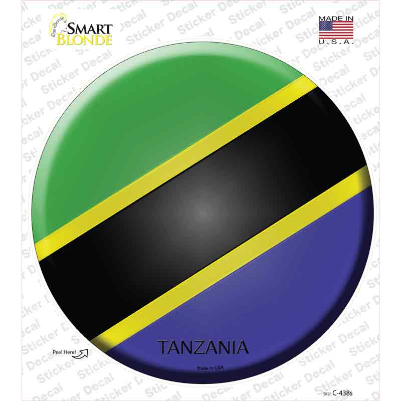 Tanzania Country Novelty Circle Sticker Decal