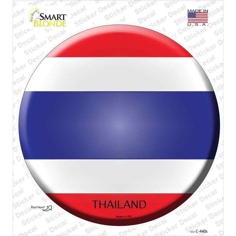 Thailand Country Novelty Circle Sticker Decal
