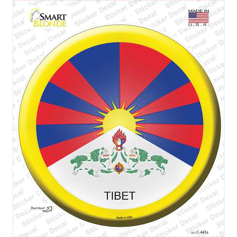 Tibet Country Novelty Circle Sticker Decal