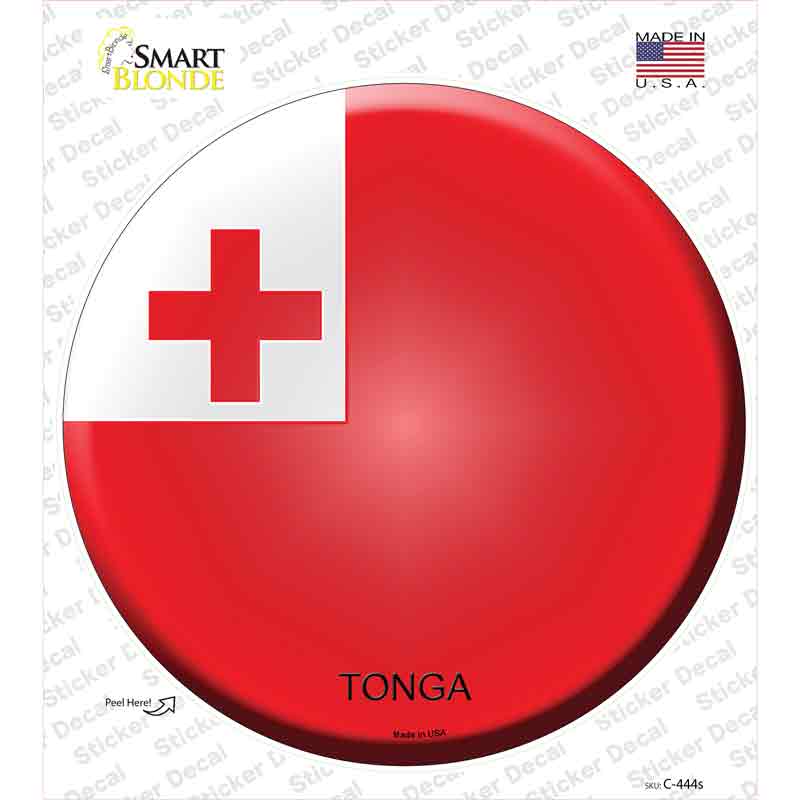 Tonga Country Novelty Circle Sticker Decal