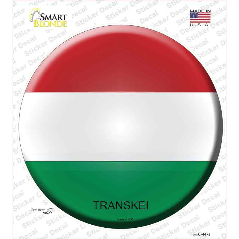 Transkei Country Novelty Circle Sticker Decal