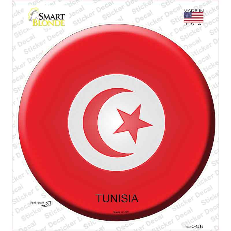 Tunisia Country Novelty Circle Sticker Decal