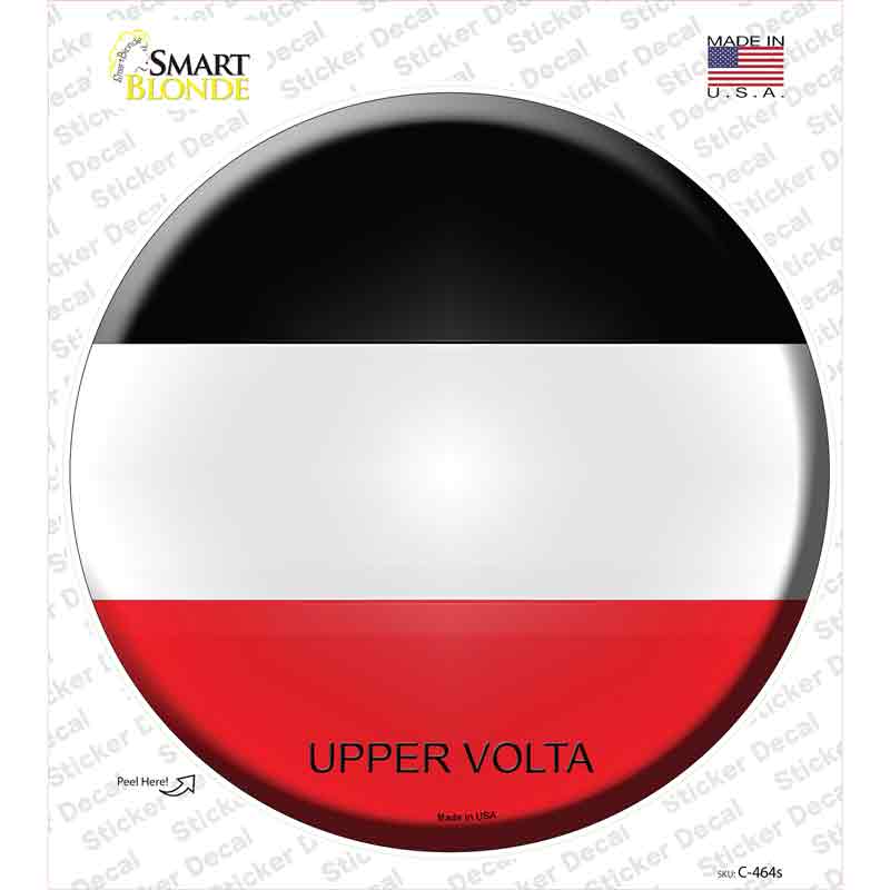 Upper Volta Country Novelty Circle Sticker Decal