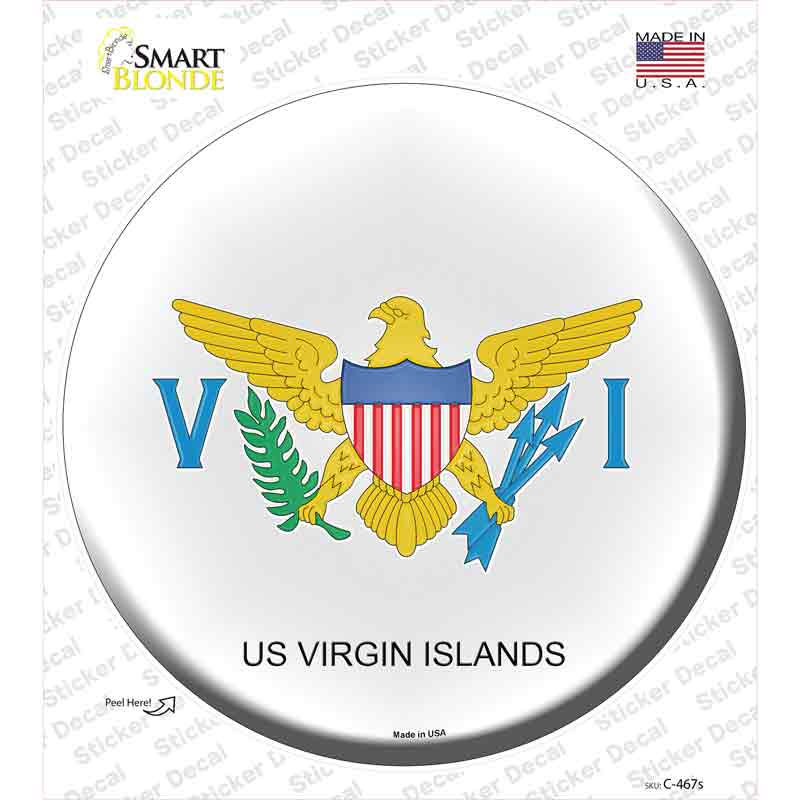 US Virgin Islands Novelty Circle Sticker Decal