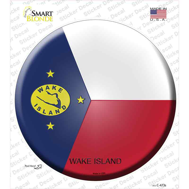 Wake Island Novelty Circle Sticker Decal