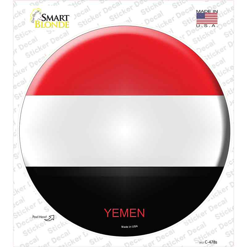 Yemen Country Novelty Circle Sticker Decal