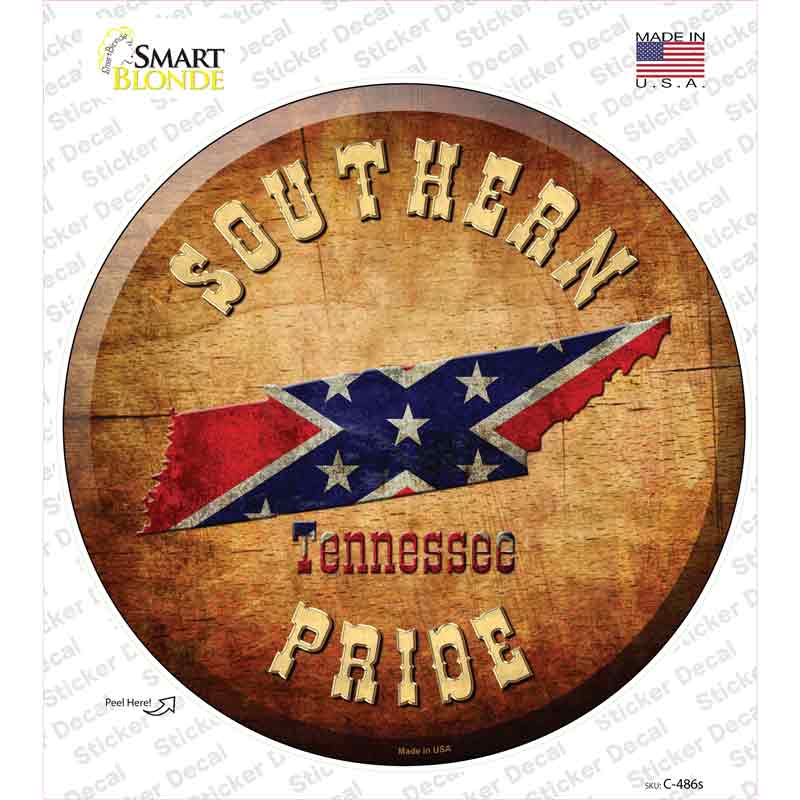 Southern Pride Tennessee Novelty Circle Sticker Decal