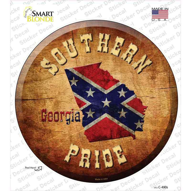 Southern Pride Georgia Novelty Circle Sticker Decal
