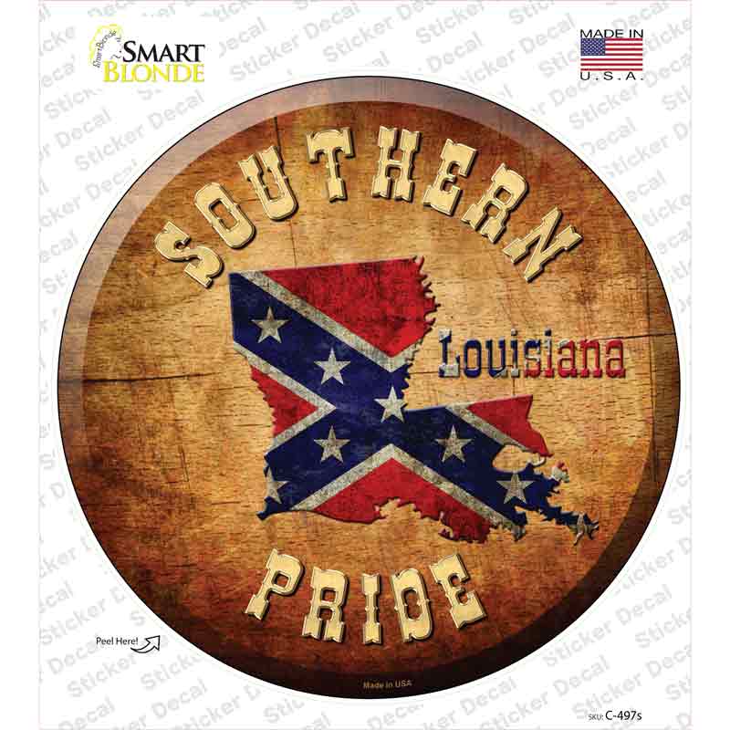 Southern Pride Louisiana Novelty Circle Sticker Decal