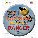 Bat Crossing Novelty Circle Sticker Decal