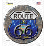 Kansas Route 66 Novelty Circle Sticker Decal