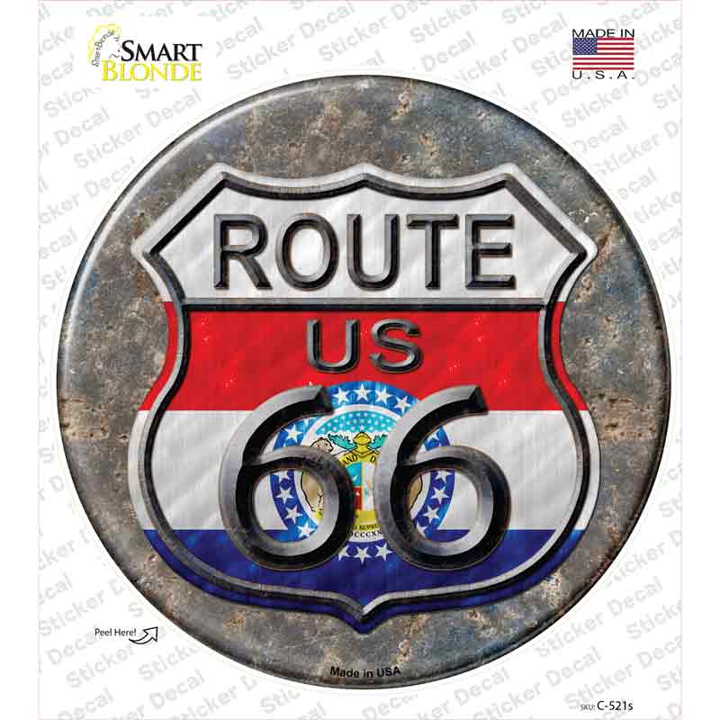 Missouri Route 66 Novelty Circle Sticker Decal