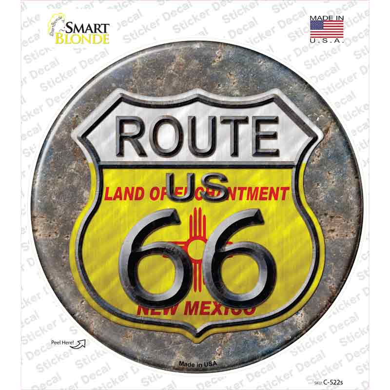 New Mexico Route 66 Novelty Circle Sticker Decal