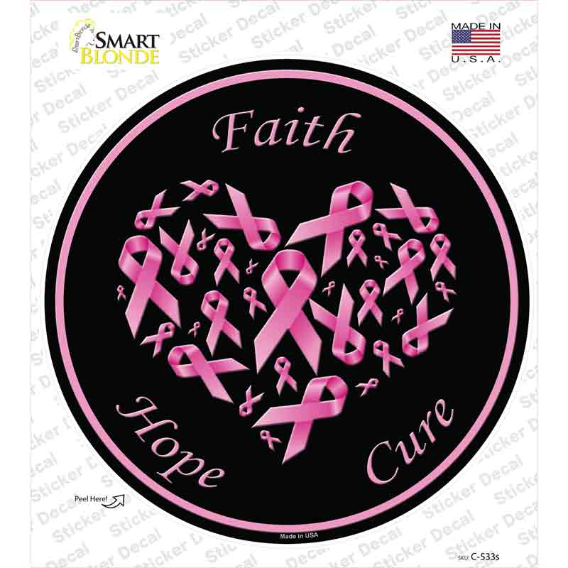 Faith Hope Cure Novelty Circle Sticker Decal