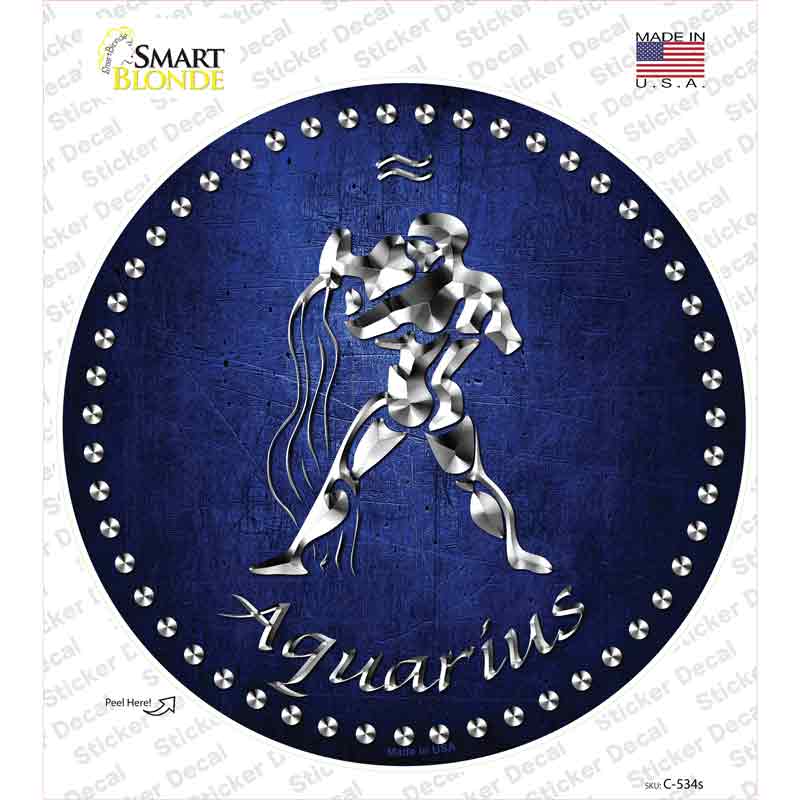Aquarius Novelty Circle Sticker Decal