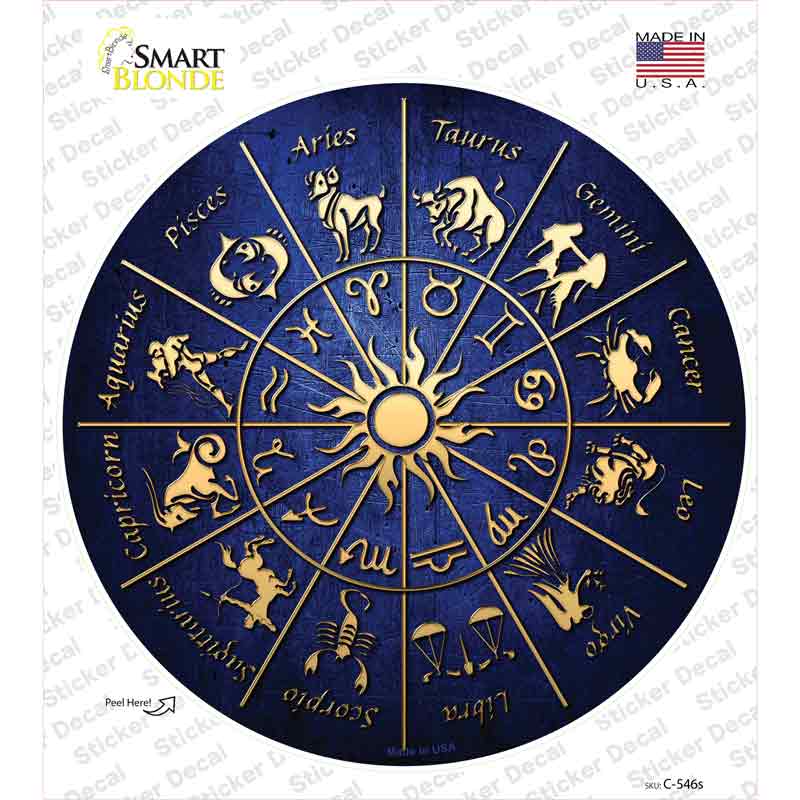 Zodiac Signs Novelty Circle Sticker Decal