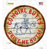 Cowgirl Butts Novelty Circle Sticker Decal