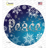 Peace Blue Novelty Circle Sticker Decal