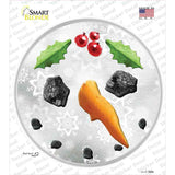 Snowman Face Novelty Circle Sticker Decal
