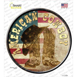 American Cowboy Novelty Circle Sticker Decal