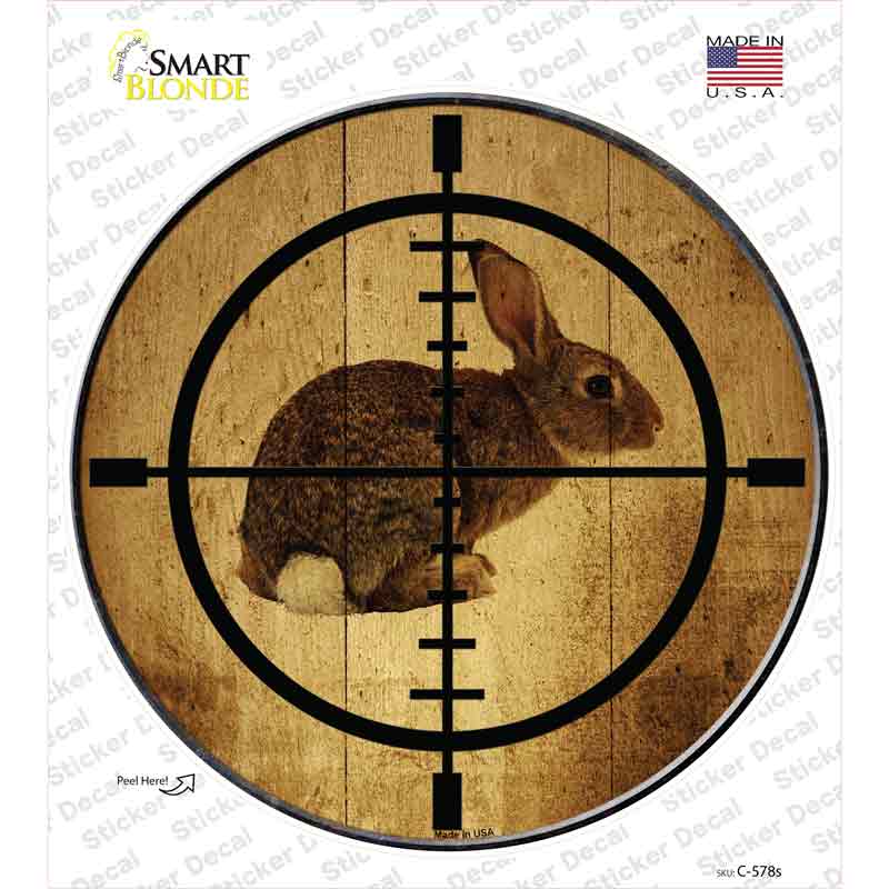 Rabbit Hunter Novelty Circle Sticker Decal