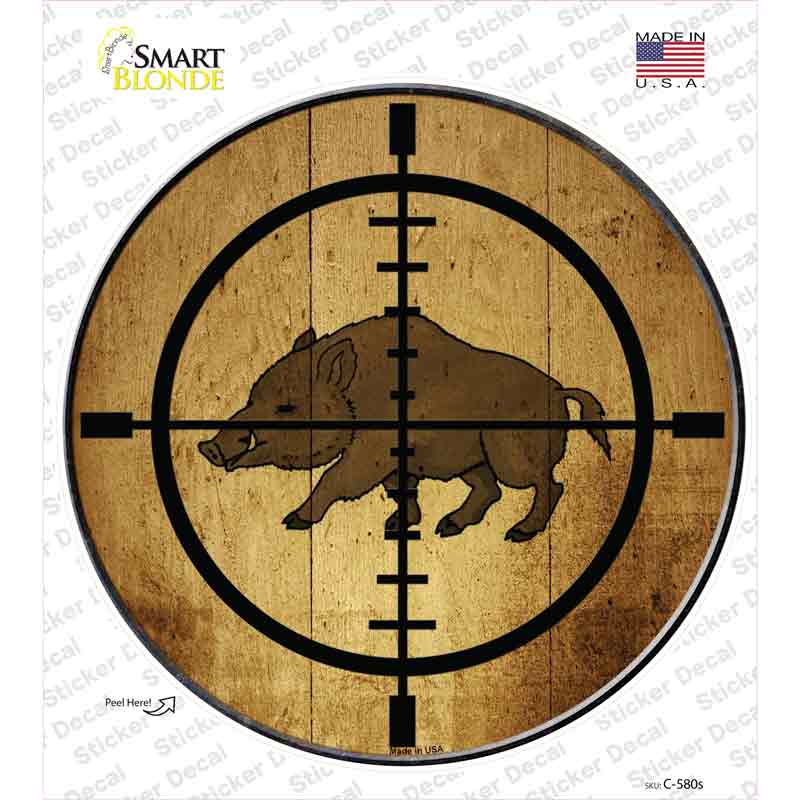 Boar Hunter Novelty Circle Sticker Decal