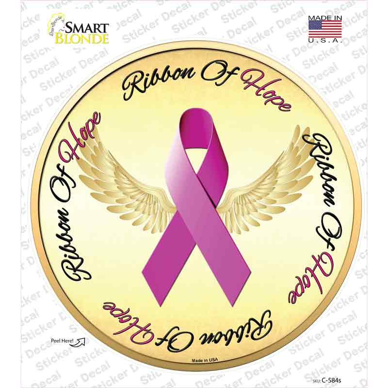 Ribbon Of Hope Novelty Circle Sticker Decal