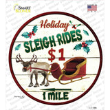 Sleigh Rides Novelty Circle Sticker Decal