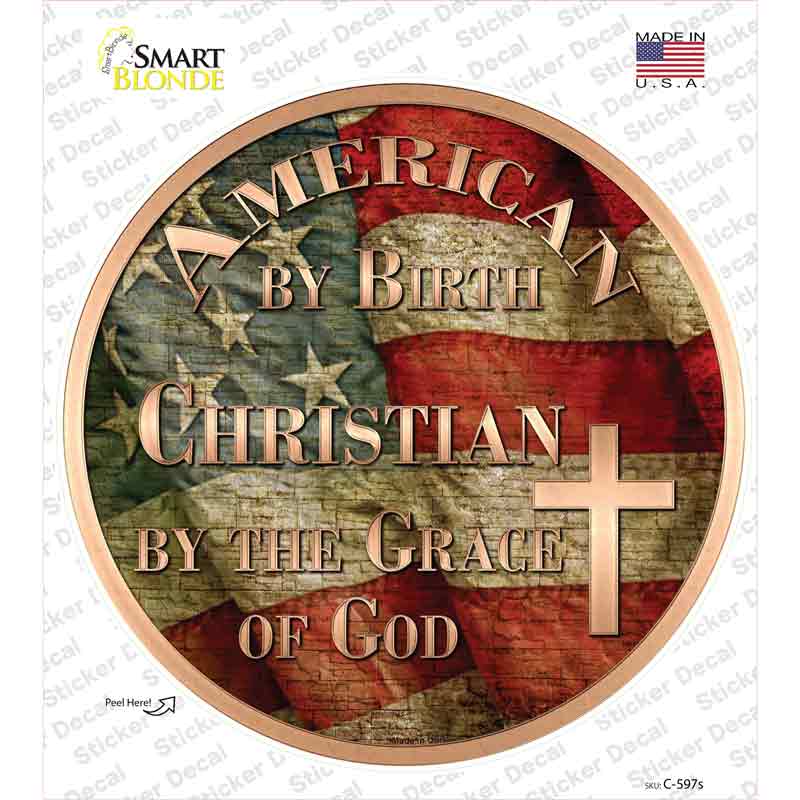 American Christian Novelty Circle Sticker Decal