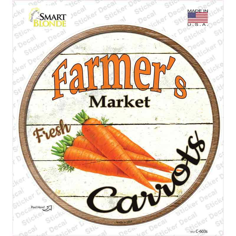 Farmers Market Carrots Novelty Circle Sticker Decal