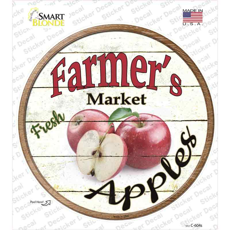 Farmers Market Apples Novelty Circle Sticker Decal