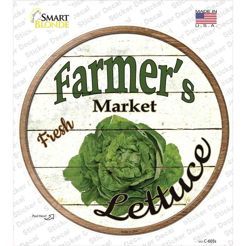 Farmers Market Lettuce Novelty Circle Sticker Decal