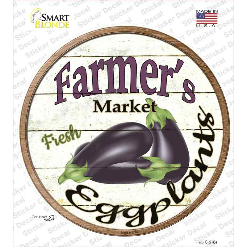 Farmers Market Eggplants Novelty Circle Sticker Decal