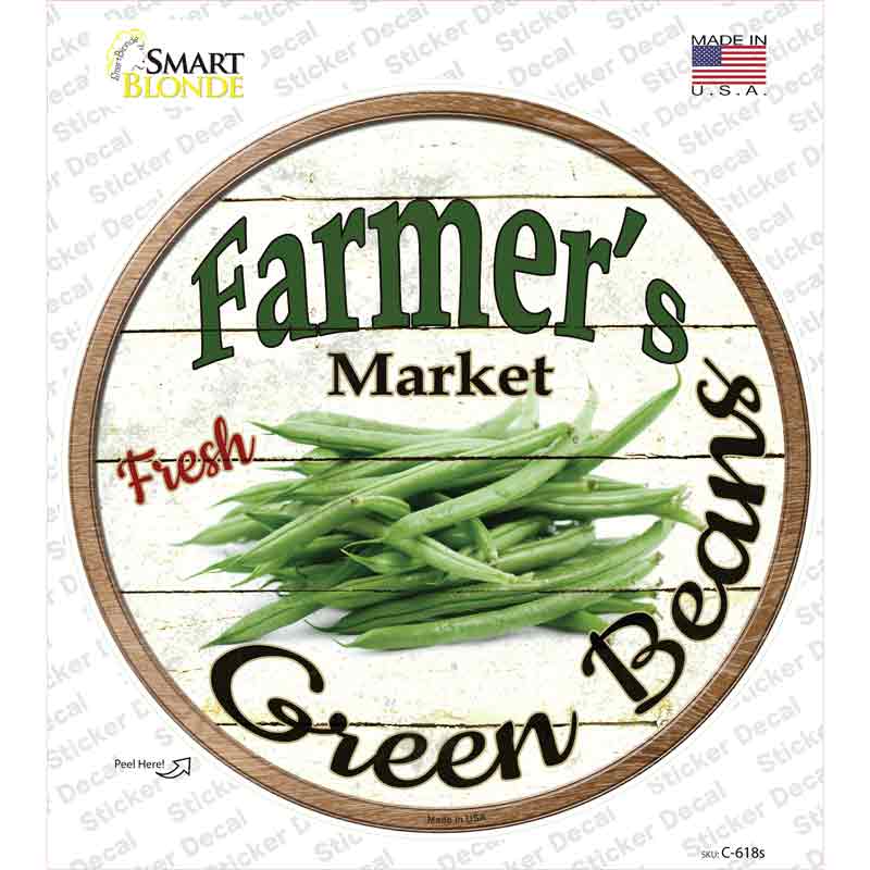 Farmers Market Green Beans Novelty Circle Sticker Decal
