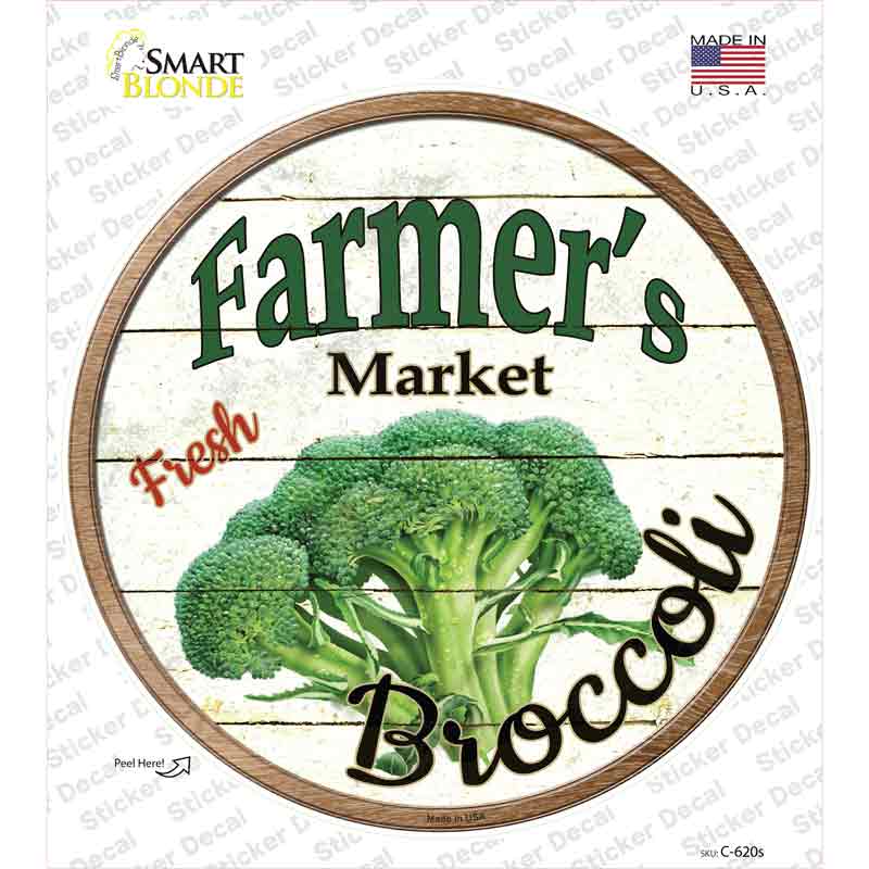 Farmers Market Broccoli Novelty Circle Sticker Decal