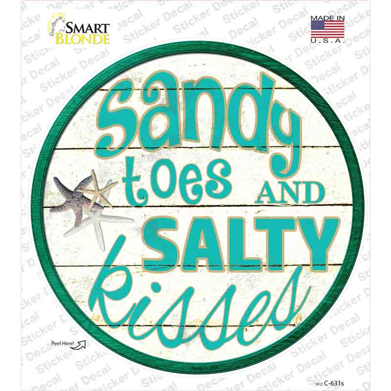 Sandy Toes Novelty Circle Sticker Decal
