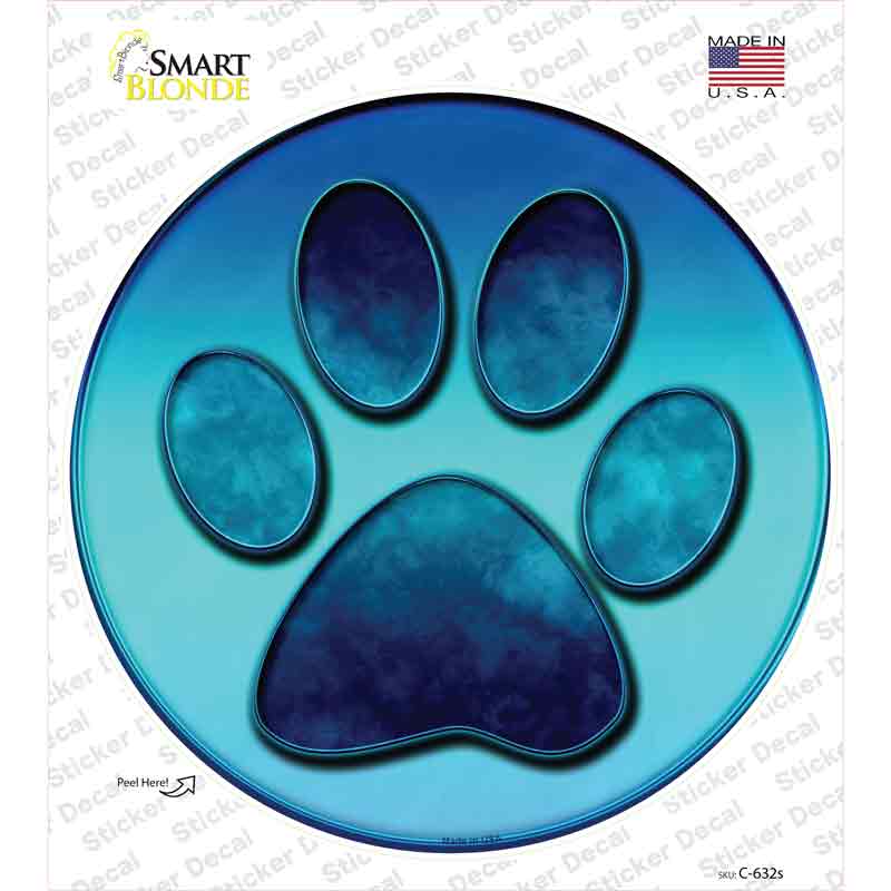 Paw Prints Novelty Circle Sticker Decal